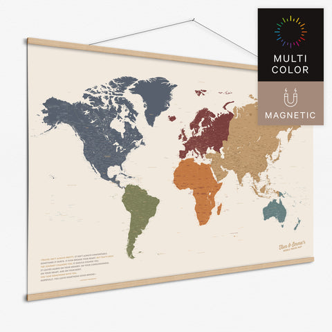 Magentische Weltkarte in Multicolor Vivid als Magnet-Poster kaufen