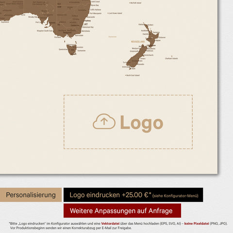 Magnetische Weltkarte TRAVEL® Magnetposter – Multicolor Brown