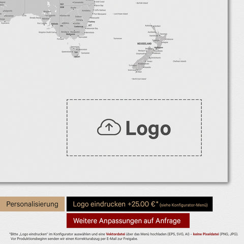 Magnetische Weltkarte TRAVEL® Magnetposter – Multicolor Gray