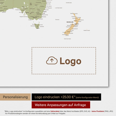 Weltkarte TRAVEL® Premium Poster – Multicolor Sienna