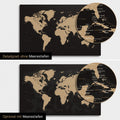 Weltkarte in Sonar Black mit zweidimensionalen Meerestiefen