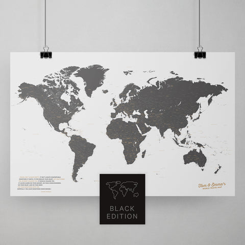 Weltkarte als Poster in Light Gray zum Pinnen und Markieren von Reisezielen kaufen