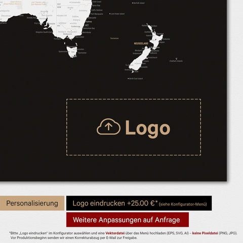 World Map TRAVEL® Premium Poster – Dark Black