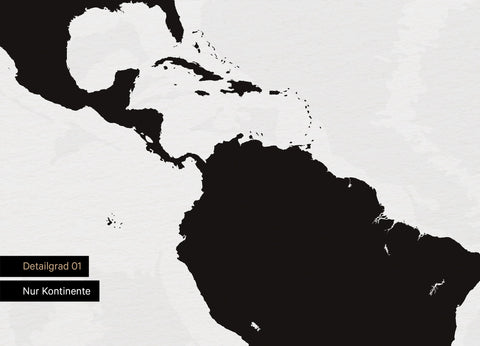 Foto-Tapete Weltkarte Leinwand in Schwarz-Weiß ganz schlicht mit Landflächen