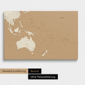 Neutrale Ausführung einer Australien-Karte in Farbe Treasure Gold ohne Personalisierung