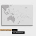 Neutrale Ausführung einer Australien-Karte in Farbe Hellgrau ohne Personalisierung