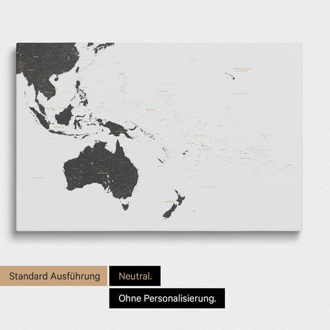 Neutrale Ausführung einer Australien-Karte in Farbe Light Gray ohne Personalisierung