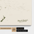 Australien-Karte Pinn-Leinwand in Farbe Olive Green mit personalisiertem Text
