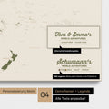 Australien-Karte als Leinwand zum Pinnen in Farbe Olive Green mit Personalisierung in Form eines Logos für Familiennamen