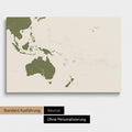 Neutrale Ausführung einer Australien-Karte in Farbe Olive Green ohne Personalisierung