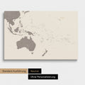 Neutrale Ausführung einer Australien-Karte in Farbe Warmgray ohne Personalisierung