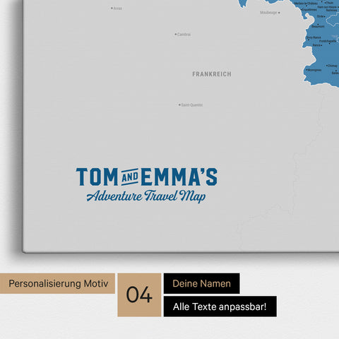 Carte de Benelux TRAVEL® à épingles – Bleu Océan