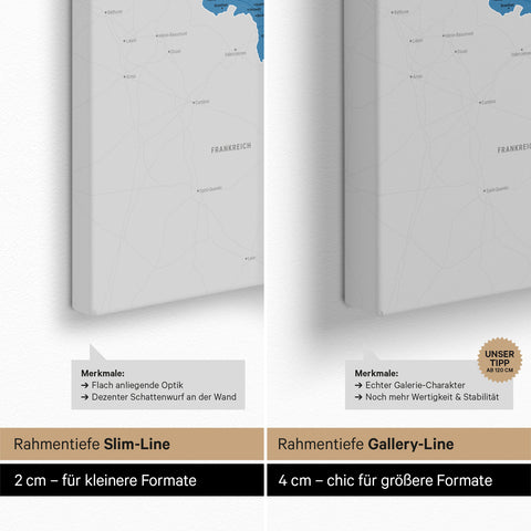 Carte de Benelux TRAVEL® à épingles – Bleu Océan