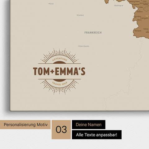 Carte de Benelux TRAVEL® à épingles – Bronze
