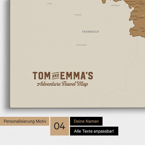 Carte de Benelux TRAVEL® à épingles – Bronze