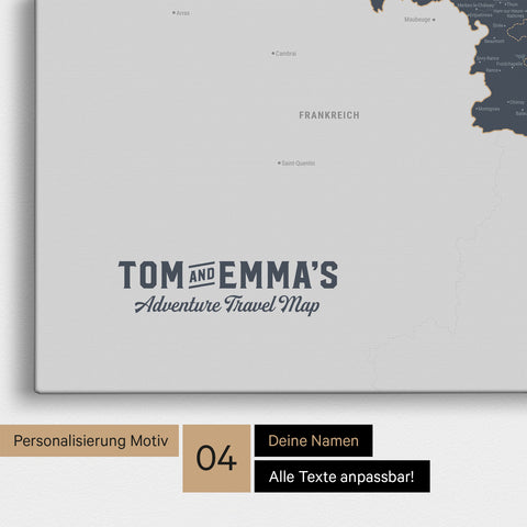 Carte de Benelux TRAVEL® à épingles – Bleu Denim