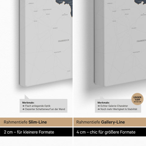 Carte de Benelux TRAVEL® à épingles – Bleu Denim