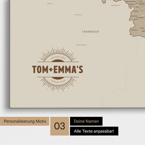 Benelux Push Pin Map TRAVEL® (Pinboard) – Desert Sand
