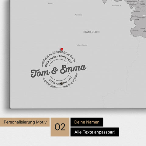 Benelux-Karte TRAVEL® Pinn-Leinwand – Coolgray