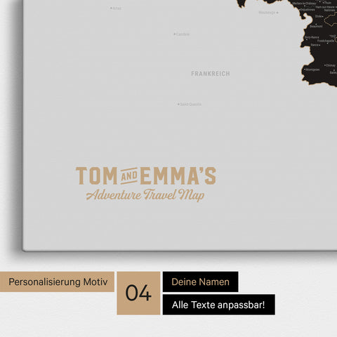 Carte de Benelux TRAVEL® à épingles – Noir clair