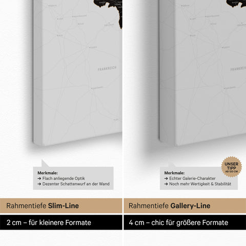 Carte de Benelux TRAVEL® à épingles – Noir clair