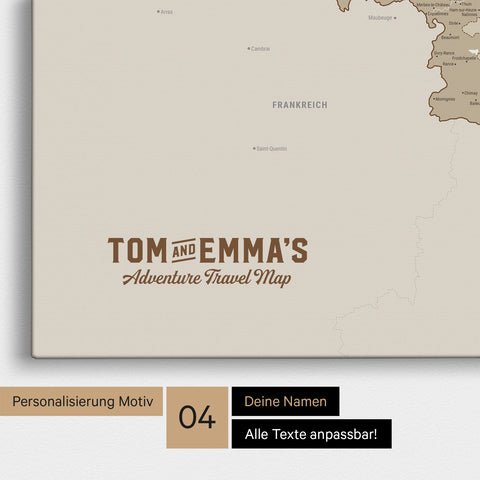 Benelux Push Pin Map TRAVEL® (Pinboard) – Multicolor Beige