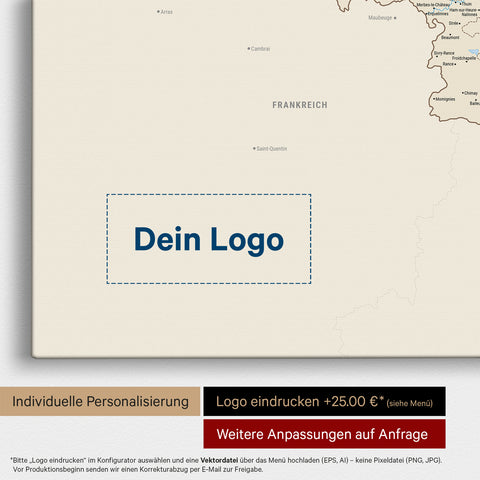 Benelux-Karte TRAVEL® Pinn-Leinwand – Multicolor Classic