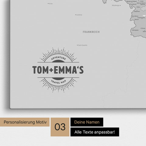 Carte de Benelux TRAVEL® à épingles – Multicolore Gris