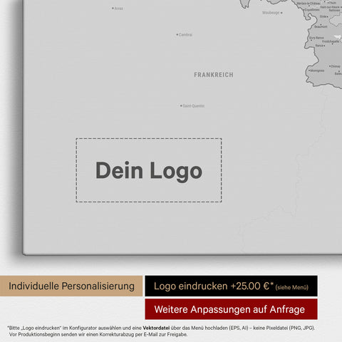 Carte de Benelux TRAVEL® à épingles – Multicolore Gris