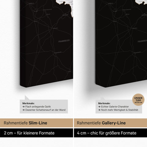 Carte de Benelux TRAVEL® à épingles – Noir foncé (Noir et blanc)