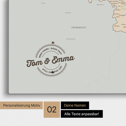 Politische Benelux-Karte TRAVEL® Pinn-Leinwand – Multicolor Atlas