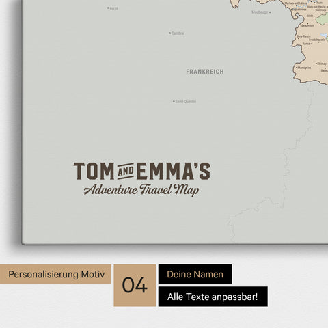 Politische Benelux-Karte TRAVEL® Pinn-Leinwand – Multicolor Atlas