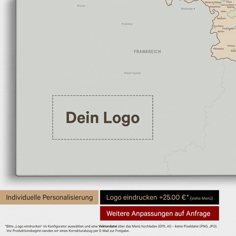 Politische Benelux-Karte TRAVEL® Pinn-Leinwand – Multicolor Atlas