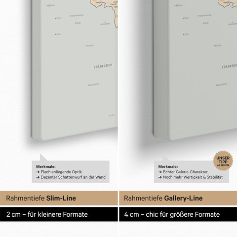 Politische Benelux-Karte TRAVEL® Pinn-Leinwand – Multicolor Atlas