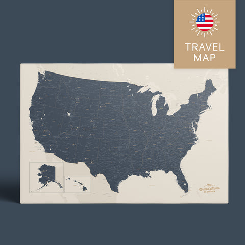 Kollektion USA Amerika Landkarten als Pinn-Leinwand mit Personalisierung