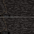 DACH-Karte Leinwand in Light Black wahlweise mit oder ohne Straßennetz