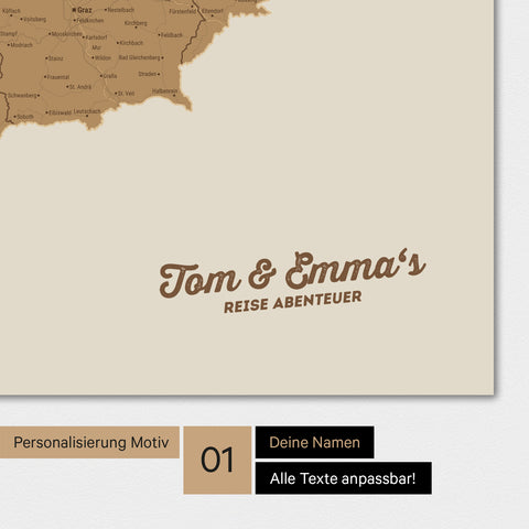 DACH Karte TRAVEL® Premium Poster – in 21 Farben