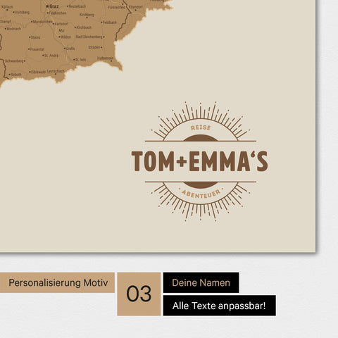 DACH Karte TRAVEL® Premium Poster – in 21 Farben