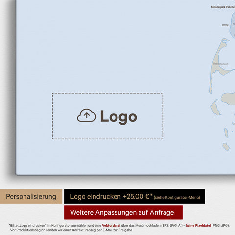 Politische Dänemark-Karte TRAVEL® Pinn-Leinwand – Multicolor Atlas