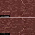 Deutschland-Karte Leinwand in Bordeaux Rot wahlweise mit oder ohne Straßennetz
