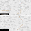 Deutschland-Karte Leinwand in Dunkelgrau wahlweise mit oder ohne Straßennetz