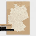 Neutrale und schlichte Ausführung einer magnetischen Deutschland-Karte in Treasure Gold