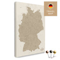Deutschland-Karte in Desert Sand (Beige) als Pinnwand Leinwand zum Pinnen und Markieren von Reisezielen kaufen