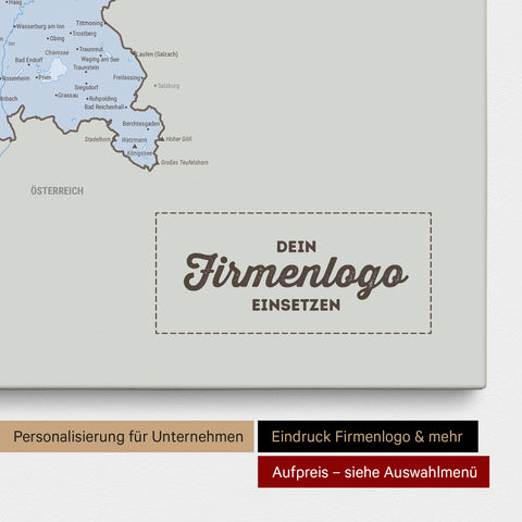 Deutschland-Karte als Pinn-Leinwand in Multicolor Atlas (Politische Karte) mit Eindruck eines Firmenlogos