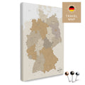 Deutschland-Karte in Multicolor Beige als Pinnwand Leinwand zum Pinnen und Markieren von Reisezielen kaufen