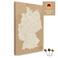 Deutschland-Karte in Treasure Gold als Pinnwand Leinwand zum Pinnen und Markieren von Reisezielen kaufen