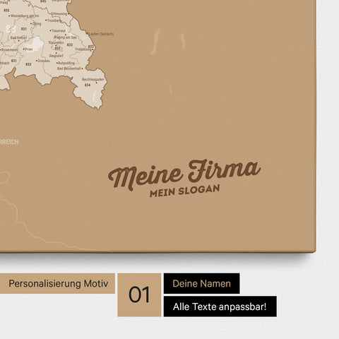 Carte d'Allemagne PLZ® (Codes postaux à 1-2-3 chiffres) Carte à épingles – Or Trésor