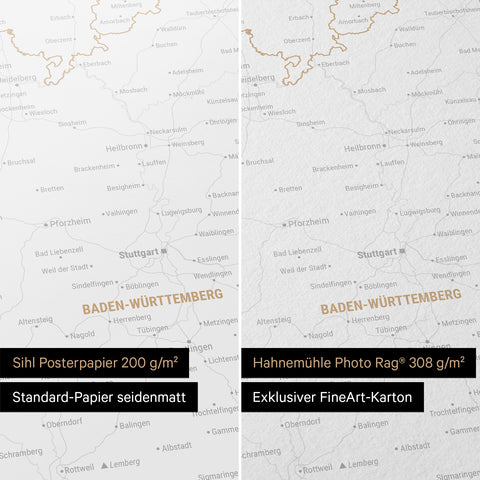 Germany Map TRAVEL® Premium Poster – Dark Gray