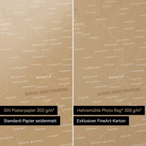 Germany Map TRAVEL® Premium Poster – Sonar Black