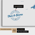 Personalized England map as a blue Push Pin Map with printed names and a legend for marking visited places